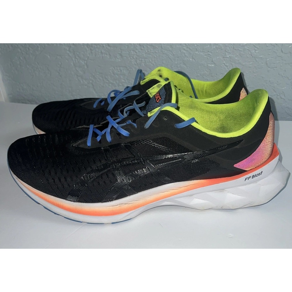 Asics Novablast Running‎ (Black / Volt / Orange) 1011A681 Mens Size 14